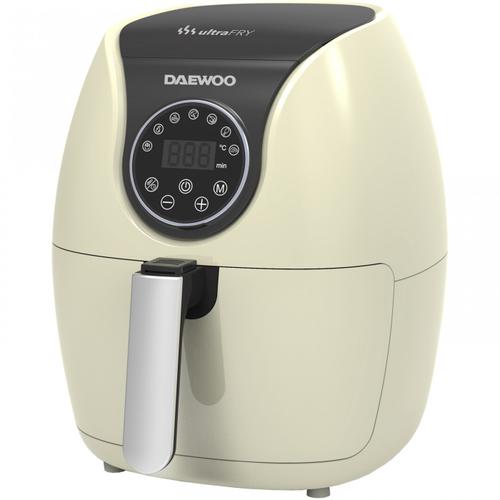 Friteuza cu aer cald Daewoo DAF2000, Putere 1500 W, Capacitate 4 l, 7 programe, Timer 30 minute, Temperatura reglabila 80-200 grade Celsius, Display LCD (Bej)