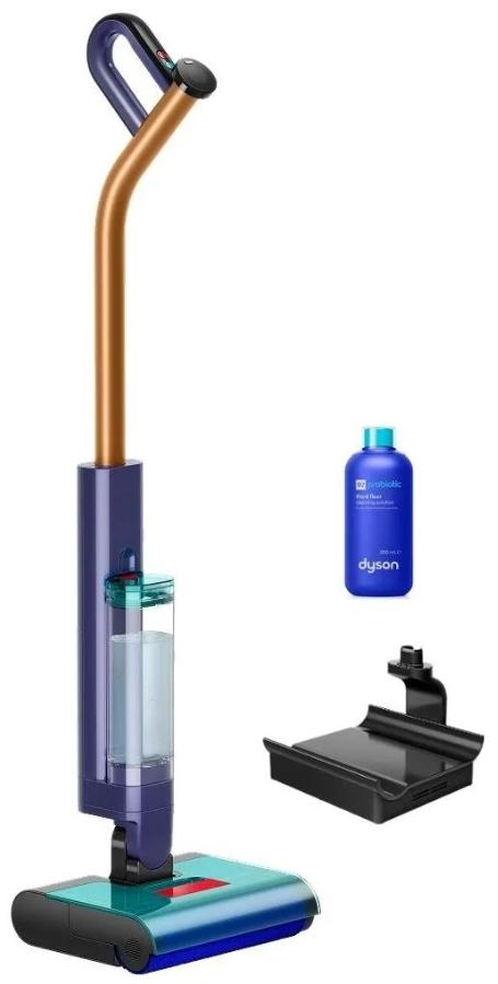 Mop electric fara fir Dyson Clean+Wash Hygiene 432030-01, Autonomie 48 minute, Rezervor apa 0.75 L, Rezervor apa murdara 0.52 L, Ecran LCD, 3 setari + MAX (Cupru/Albastru)