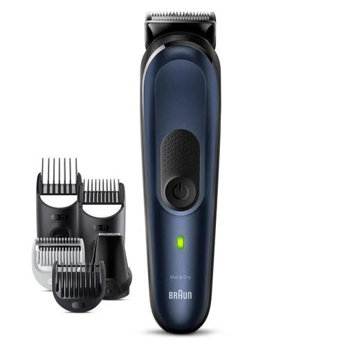 Aparat de ras electric Braun MGK7410, wireless, autonomie 100 min, 10 accesorii (Albastru)