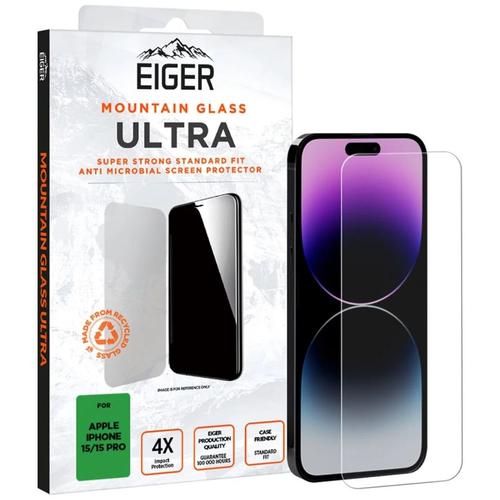 Folie Sticla Eiger 2.5D Mountain Glass Ultra compatibila cu iPhone 15 / 15 Pro (Transparent)