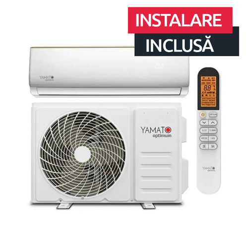 Aparat de aer conditionat Yamato Optimum YW12T2N, 12000 BTU, Clasa A++/A+, Wi-Fi, Inverter, Golden Fin + Kit instalare inclus si Instalare (Alb)