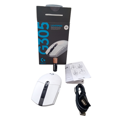 Mouse Wireless Gaming Logitech G305 Lightspeed, USB, 12000 DPI, Senzor Optic HERO (Alb)