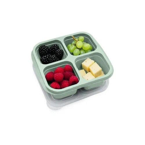 Set 4 caserole silicon Melii, culori asortate, 4 compartimente, 23x18x4.5cm