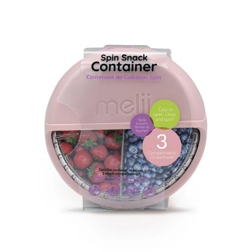 Cutie Snack Melii Spin, 3 compartimente, 14.8x14.8x3.7cm, Roz