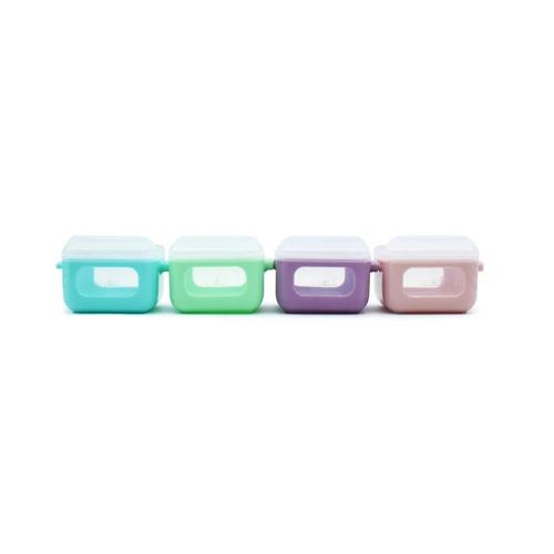 Set 4 recipiente din silicon Melii Snap&Go Cubes, 4x118ml, 17.5x12.5x8cm