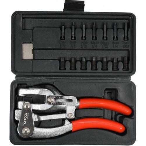 Cleste perforator manual Yato YT-18973, set 14 matrite si stampile, pentru metal de pana la 1mm, 2-7mm diametru