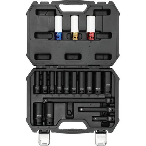Set 12 chei de impact YATO YT-10566, 1/2inch, 10-24mm, 17-21mm, 75-250mm