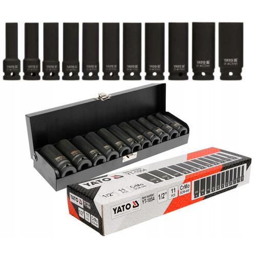 Set 11 chei tubulare de impact Yato YT-1054, 1/2'', CrMo SCM-440, 6-suruburi, metalic