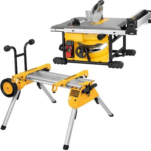 Fierastrau cirular de banc portabil DeWalt DWE7485RS-QS, 1850 W, 5800 rpm, 210 mm + stand (Galben/Argintiu)