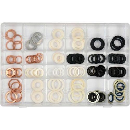 Set 120 saibe pentru dopuri de scurgere Yato YT-068641, Aluminiu/Cauciu/Nailon/Cupru, Multicolor