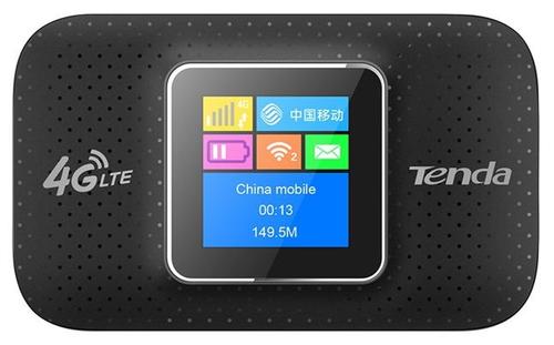 Router Wireless Tenda 4G185, 4G/3G, Portabil, 150 Mbps, Display OLED, Baterie 2100mAh (Negru)