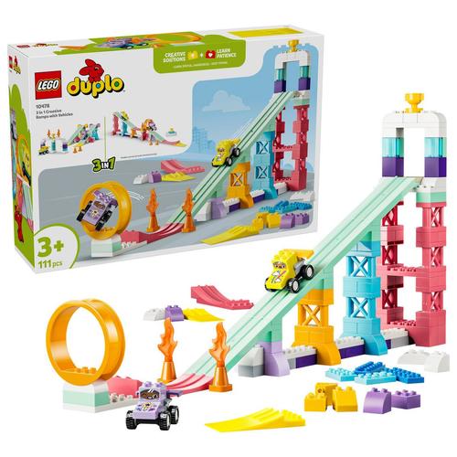 LEGO® DUPLO Rampe creative cu vehicule 3 în 1 10478, 111 de piese