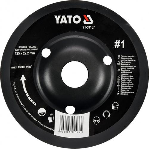 Disc Depresat Raspel pentru Lemn 125X22.2MM  YATO  YT-59167
