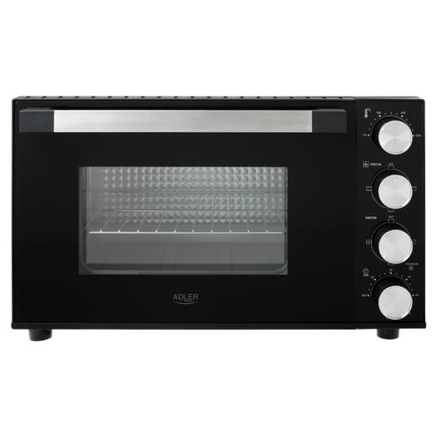 Cuptor electric ADler AD 6031, 30 L, Temporizator 0-60 minute, Temperatura ajustabila 100-230 C, 1800 W (Negru)