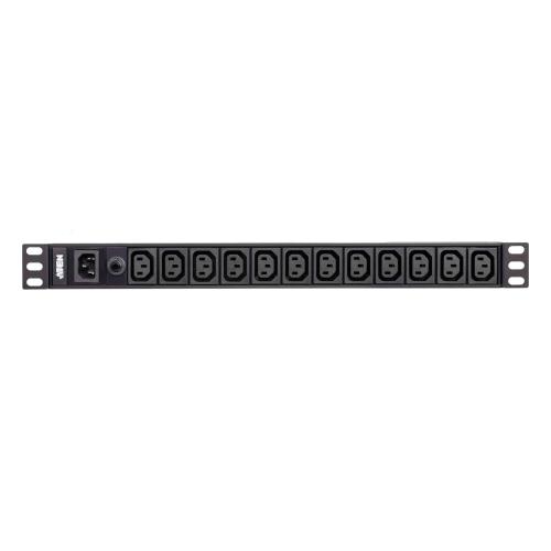 Bara alimentare profesionala PDU rack 19 inch Aten PE0112G-AT-G, 1U 10A 12Port Basic PDU, Negru