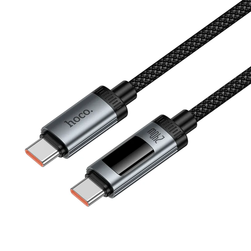 Cablu Date/Incarcare HOCO Display U148, USB-C - USB-C, 240W, 1.2m (Negru)