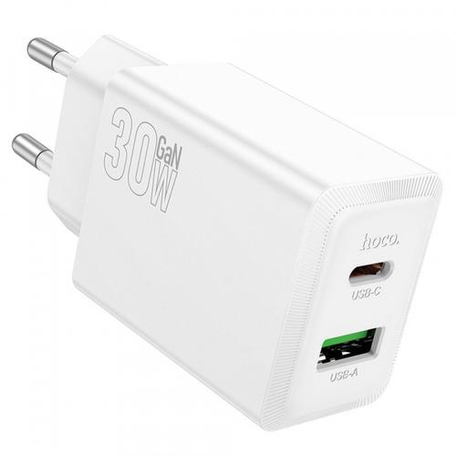 Incarcator Retea HOCO N71, 30W, 3A, 1 x USB-A - 1 x USB-C (Alb)