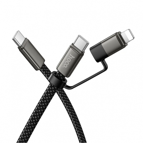 Cablu Date si Incarcare USB-C - Lightning / USB-C HOCO X125, 60W, 1m, Negru