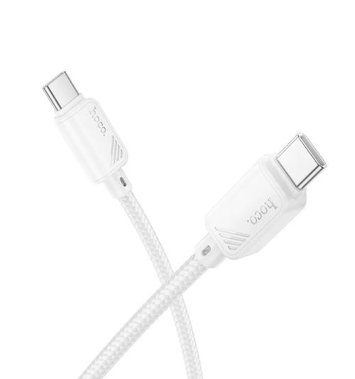 Cablu Date si Incarcare USB-C - USB-C HOCO X113, 60W, 1m, Alb