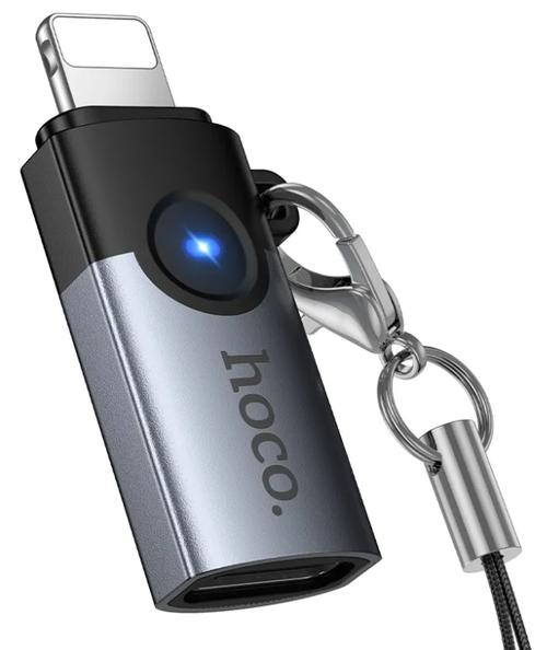 Adaptor OTG USB-C - Lightning HOCO UA46A, Gri