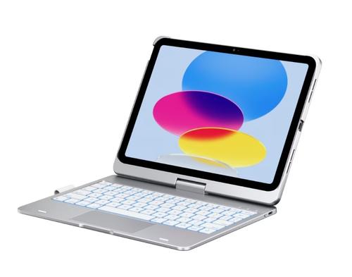 Husa cu tastatura Typecase Flexbook Touch pentru Apple iPad 11inch (A16) 2025 / iPad 10.9inch 2022 (Argintiu)