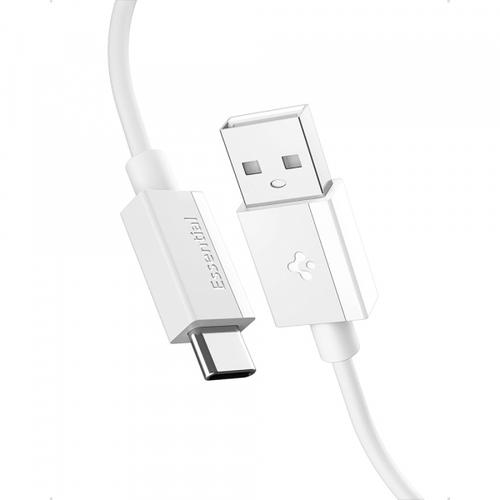 Cablu Date si Incarcare USB-A - USB-C Spigen EB6015AC, 60W, 1.5m, Alb