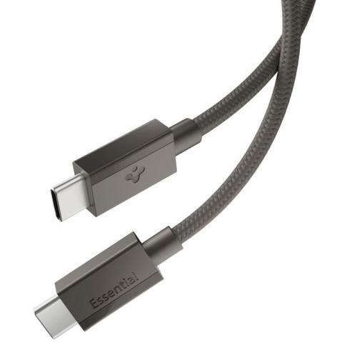 Cablu Date si Incarcare USB-C - USB-C Spigen EB6015CC, 60W, 1.5m, Gri