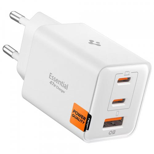 Incarcator Retea Spigen EE473EU Essential, 47W, 3A, 1 x USB-A - 2 x USB-C, ACH09464 (Alb)