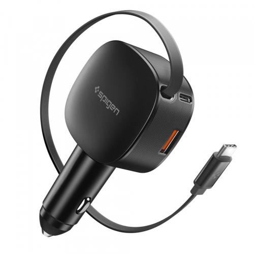 Incarcator Auto Cu Cablu USB-C Spigen EV603BT Essential, 60W, 3A, 1 x USB-A - 1 x USB-C (Negru)