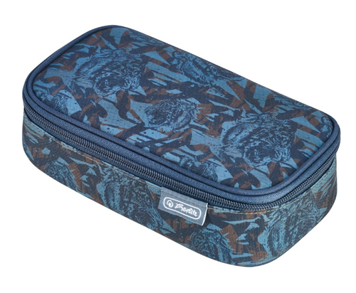 Penar tip etui Herlitz beatBox, dimensiune 22.5 x 12 x 7 cm, motiv Camo Tiger