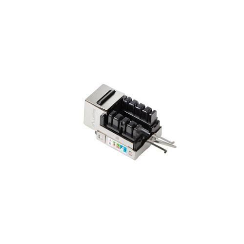 Cuplaj modular cu montare fara scule Lanberg, Keystone RJ45->LSA FTP 90° UTP cat5E , negru cu gri
