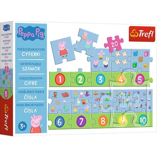 Puzzle Educativ Trefl  Peppa Pig, Cifre, 20 piese