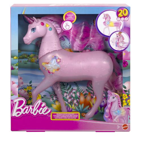 Set de joaca Barbie - Unicorn roz, cu lumini si sunete