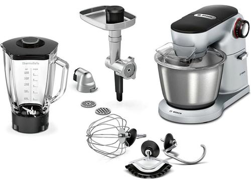 Robot de bucatarie Bosch MUM9B34S27, 1500 W, 5.5 l, Masina de tocat, Senzor SmartDough, 3D PlanetaryMixing (Argintiu)