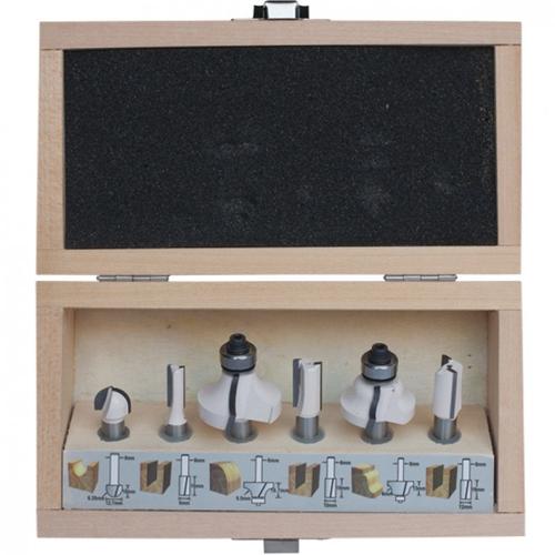 Set 6 freze cu coada de prindere de 8 mm MAKITA D-53540