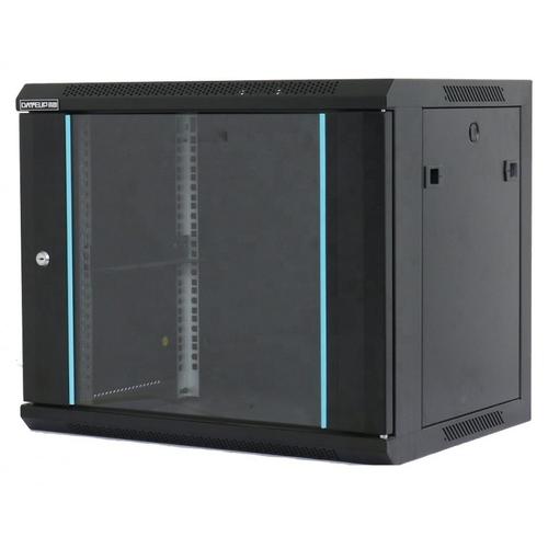 Rack 6U 600x600 DATEUP RAL 9004, montare pe perete, usa din sticla, panouri laterale detasabile si securizate, dezasamblat