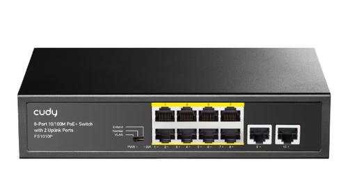 Switch Cudy FS1010P, 8-Port 10/100M PoE+ Switch cu 2 porturi Uplink