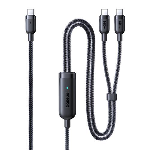 Cablu Baseus Flash 4 140W 2-in-1 Fast Charging USB-C, 1.5m, Negru