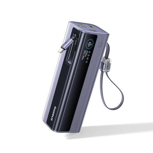 Baterie externa Baseus EnerGeek GR11 25.000 mAh, 200W, cablu USB-C dual retractabil, Gri
