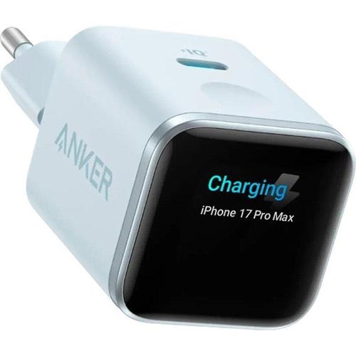 Incarcator Retea Anker A121DG31 Nano Display, 45W, 3A, 1 x USB-C, Albastru