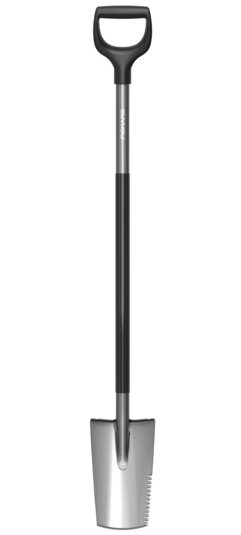 Cazma Fiskars Ergonomic 1066714, pentru gradina, cu varf rotunjit, otel + plastic, 123 cm
