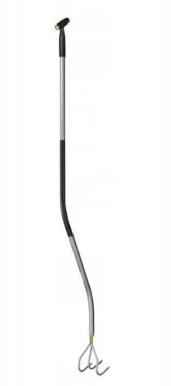 Cultivator ergonomic, Fiskars, 1076978, maner curbat, cap din otel boronat