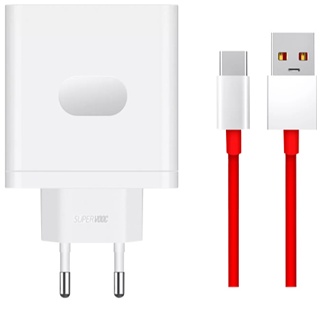 Incarcator retea OnePlus Charger SUPERVOOC 100W, Cablu de date USB-A la USB-C (Alb)