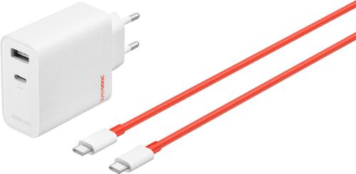 Incarcator Retea Cu Cablu USB-C OnePlus 5461100597, 80W, 7.3A, 1 x USB-A - 1 x USB-C (Alb)