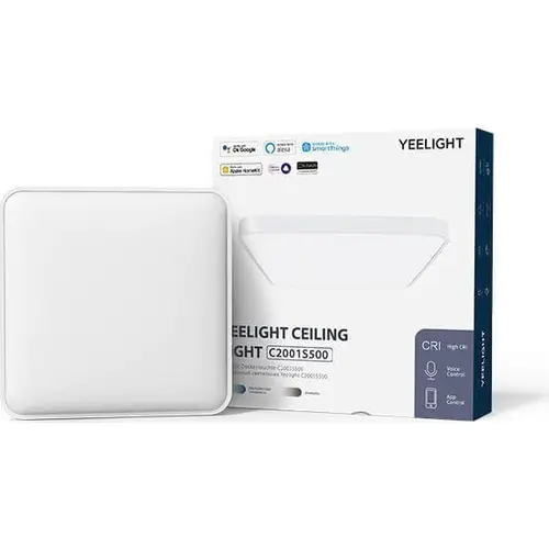Plafoniera LED inteligenta Yeelight C2001S500, Wi-Fi, control vocal, 50W, 3500 lm, telecomanda inclusa, IP50, lumina reglabila, 50.5 cm