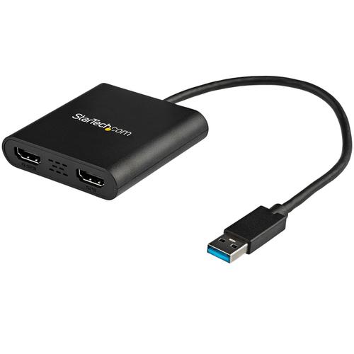 Adaptor Startech USB 3.0 la Dual HDMI, 1x 4K 30Hz & 1x 1080p, External Video & Graphics Card, Display Adapter, Windows 7/8/10, Negru