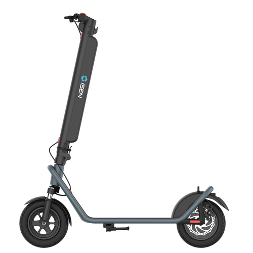 Trotineta electrica pliabila iSEN X11, roti 10inch, suspensie fata, motor 500W, autonomie 50km,  viteza maxima 35km h, baterie detasabila (Albastru)