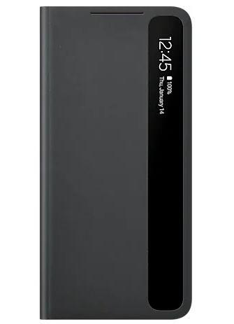 Husa Flip Cover Samsung EF-ZG990CBEGEE Clear View Cover pentru Samsung Galaxy S21 FE 5G (Gri)
