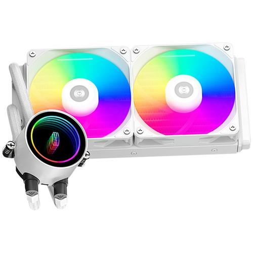 Cooler CPU PCCooler DA240 ARGB, 2 x 120mm, 500 - 1800 RPM, iluminare RGB (Alb)