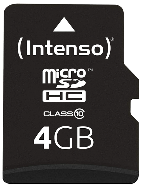 Card de memorie Intenso 3413450, microSDHC, 4GB, Clasa 10 + Adaptor SD
